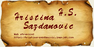 Hristina Sazdanović vizit kartica